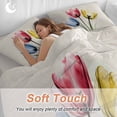 thumbnail image 4 of Colorful Tulips 4 Piece Duvet Cover Set Twin Size Blue Red Yellow Floral Soft Bedding Set Comforter Cover, 1 Duvet Cover 1 Flat Sheets and 2 Pillowcases, 4 of 9