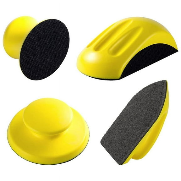 4PCS Hook and Loop Sanding Block Included Cleaning Brush 5 Inch Round and Mouse Sanding Block Meant for Wood Furniture