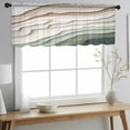 thumbnail image 2 of Sage Green Ombre Valance Curtains for Kitchen/Living Room/Bathroom/Bedroom Window, Rod Pocket Small Topper Half Short Window Curtains Voile Sheer Scarf, Modern Abstract Geometric Art 54"x18", 2 of 8