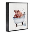 thumbnail image 2 of Stupell Industries Tropical Large Farm Pig in Bathtub Sailors Hat Bubbles Black Framed Giclee Art, 12 x 12, by Donna Brooks, 2 of 7