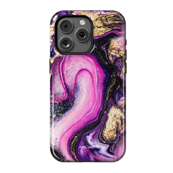 ArtsCase - Print Design Tough Case for iPhone 15 Pro Max - Violet Marble Design