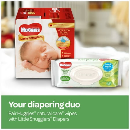 Huggies Natural Care Sensitive Baby Wipes, Unscented, 3 Refill Packs (528 Wipes Total)