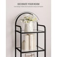thumbnail image 4 of Bookcase Bookshelf Tempe Glass Bookshelves Slim Shelving Unit for Bedroom Bathroom Home Office Steel Frame Gold BCG, 4 of 9