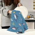thumbnail image 6 of Kitchen Towels Cute Sharks Pattern Cleaning Towel Absorbent Hand Towels Tea Towels for Home Restaurant Dish Clean 28" x 18", 4PCS, 6 of 7