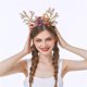 thumbnail image 3 of Diadema con forma de astas de Navidad con aro de pelo de carnaval con decoración floral para adolescentes, 3 of 5