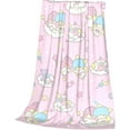 thumbnail image 3 of Pink Facecloth Blanket Little Twin Stars Kawaii Anime 3D Printing Throw Blanket Girls Bedroom Sleep Warm Plush Blanket Sofa Office Travel Lightweight Throw Blanket 60"x80" Inches, 3 of 6