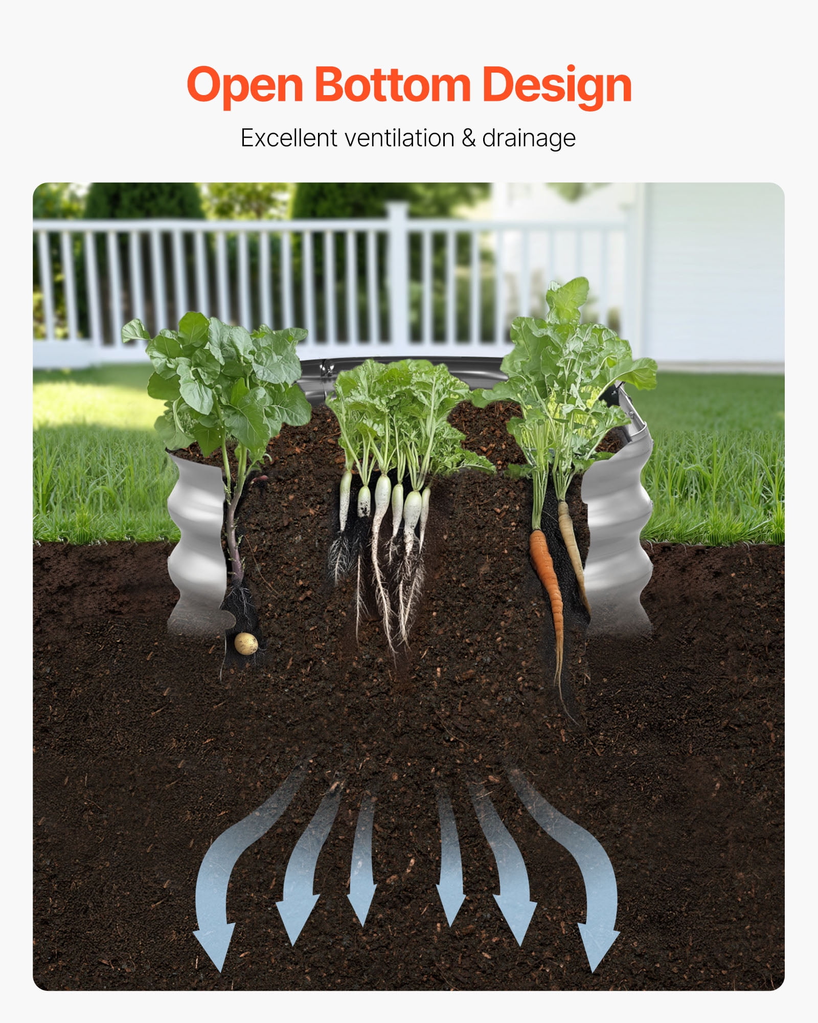 VEVOR Metal Raised Garden Bed, 4 x 2 x 1 ft Oval Outdoor Galvanized Planter Garden Box, Open Bottom Design, Large Planter Raised Bed for Growing Vegetables, Flowers, and Succulents, Galvanized Color