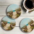 thumbnail image 3 of CounterArt "Beach Path" Colorful Round Absorbent Stone Coaster 4 Pack, 3 of 7