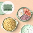 thumbnail image 3 of Silicone Steamer Cookware Vegetables Prep Meal Food Removable Rack Steamer Bowl Unseparated #Gray, 3 of 5