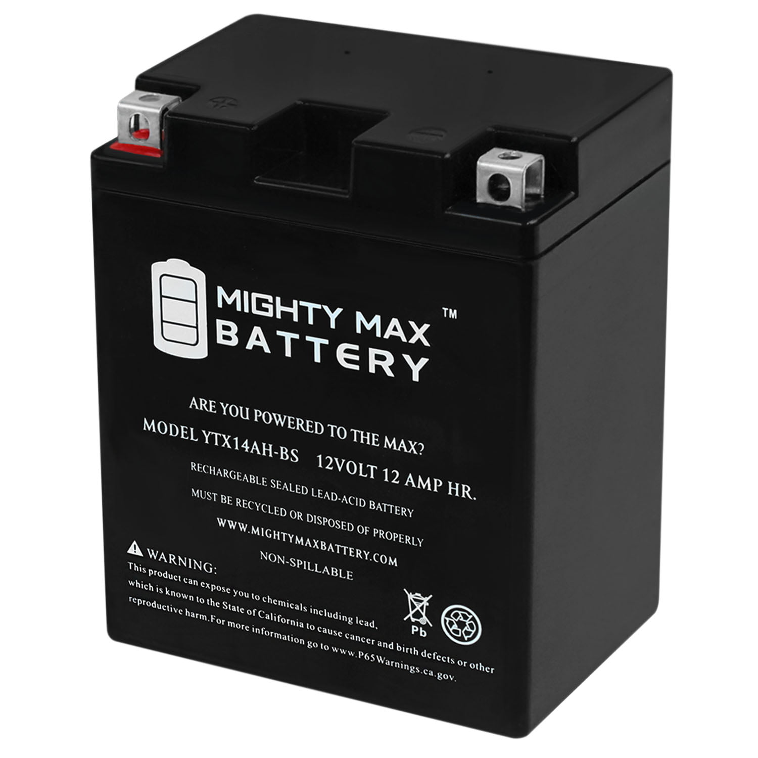 YTX14AH-BS Battery for Polaris Magnum Sportsman 425, 500 YFM 350, 400