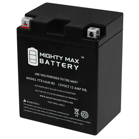 YTX14AH 12V 12AH Battery for Yamaha 350 YFM35FG Grizzly