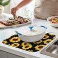 thumbnail image 2 of Sunflower Flower Print Dish Drying Mat for Kitchen Counter, Absorbent Microfiber Pad, Foldable Rack Drainer Mat, 16x18 Inch, 2 of 7