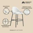 thumbnail image 4 of Gracie White and Black Leatherette Barstool with Steel Legs - Set of 3, 4 of 10