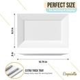 thumbnail image 2 of Exquisite 12.75 Inch. White Rectangular Premium Plastic Plates - 40 Count, 2 of 5