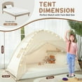 thumbnail image 3 of SweHouse Toddler Bed Canopy Lights & Flags  Sleeping Playhouse Tent, Portable Indoor Privacy Play Space. Foldable Drafty Room Play Tent for Boys & Girls, Kids Birthday Gifts (Golden Beige), 3 of 7