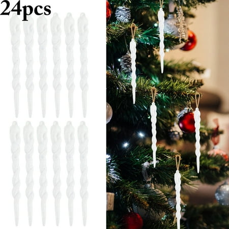 Cool Christmas Ornaments Diy 24PCS Christmas Icicle Ornament,Kapmore DIY Party Hanging Decoration Xmas Tree Ornament ()