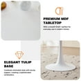 thumbnail image 5 of Round Dining Table Set for 2, 23.6" Tabletop with Metal Tulip Pedestal Base, White Modern Kitchen Table with 2 Clear Acrylic Chairs for Small Space, 5 of 7