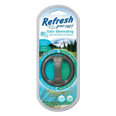 Refresh Scented Oil Diffuser Car Air Freshener, Summer Breeze / Alpine