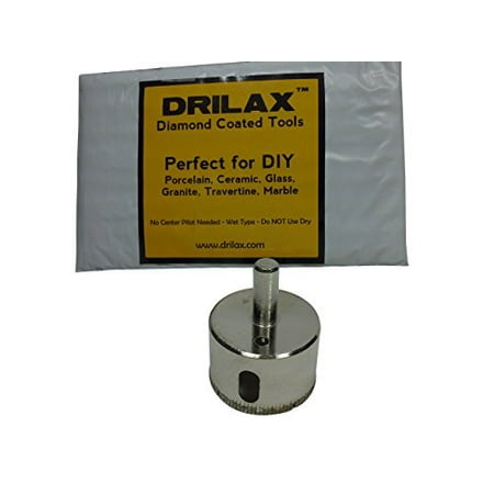 Drilax Diamond Drill Bit Large 1-3/4 inch  Size Hole Saw For Glass, Marble, Granite, Ceramic Porcelain Tiles, Quartz, Fish Tank, Stones, Rocks DIY (Best Drill Bit For Granite)