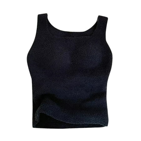 

None Womens Layering Tops Long Length Women s Thermal Underwear Thickened Bottomed Vest With A Bra Pad Underneath The Bottomed Top