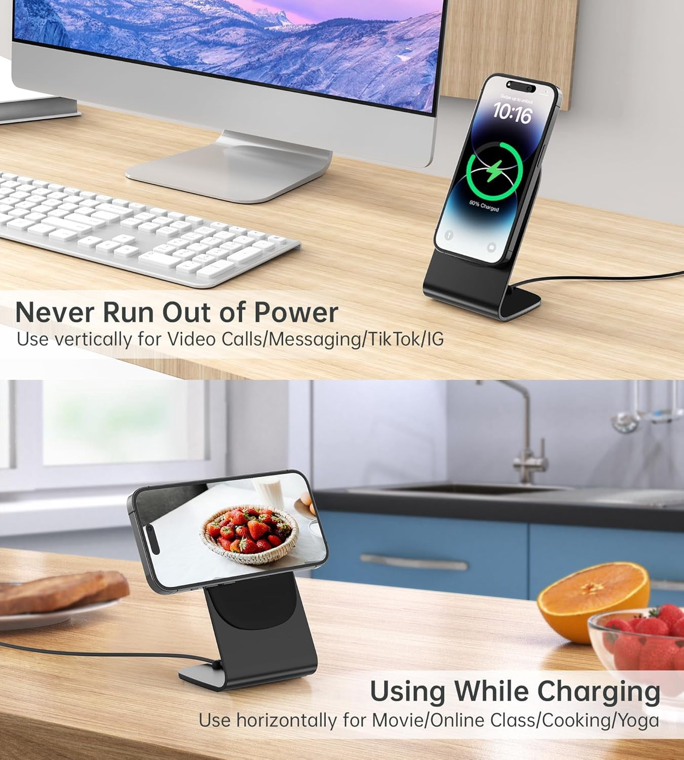 Magnetic Wireless Charger for iPhone 17/16/15/14/13/12 - Magnetic Charger + 20W USB-C Adapter, Fast Wireless Charging Dock/Pad with 5-Foot Cable, Compatible with iPhone 17/16/15/14/13/12 Pro Max Plus