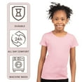 thumbnail image 5 of Next Level Girls’ Cotton Princess Short T-Shirt Soft Crewneck Tee Shirts (Light Pink, L), 5 of 7