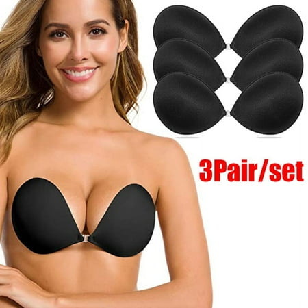 Adhesive Invisible Push Up Bra 3 Pairs Strapless Deep V Cleavage