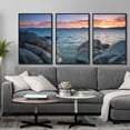 thumbnail image 3 of IDEA4WALL 3 Piece Framed Canvas Wall Art for Living Room, Bedroom Lake Tahoe Canvas Prints for Modern Home Decoration Ready to Hang, 3 of 4