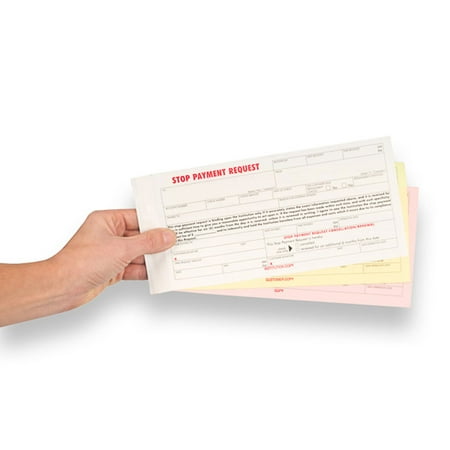 Stop Payment Request 3-Part Form
