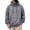 Gray, variant on SYwaren Men's Quarter Zip Pullover Hoodie Drawstring Kangaroo Pocket Long Sleeve Solid Color Metal Button