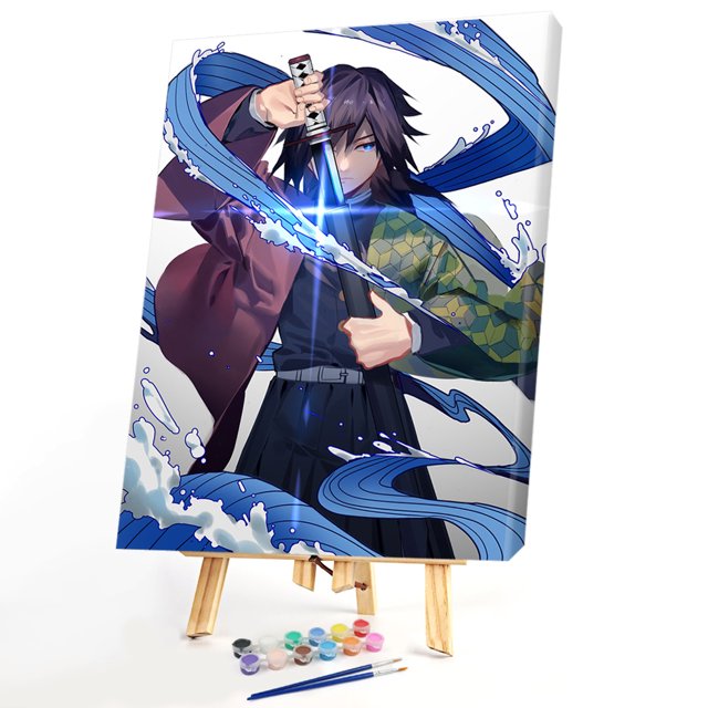 Cuadros Decorativos Anime Dibujos animados Figura Patrón Sin marco Pintura digital Pintado a mano Cuadro al óleo Ehuebsd embutido en tela