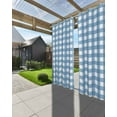 thumbnail image 3 of nqOlkjepod Outdoor Curtains for Patio Waterproof, Blue White Plaid Outdoor Privacy Panels Grommet, Gradient Geometric Buffalo Checkered Blackout Outside Curtains for Porch/Cabana 54"x84", 2 Panels, 3 of 8