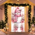 thumbnail image 2 of Rovga Christmas Backdrops Decoration For Door 90X200Cm Christmas Pink Snowman Door Frame Christmas Background Door Frame Christmas Party Curtain Background Cloth Porch Decoration, 2 of 6