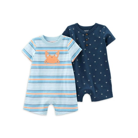 

Carter s Child of Mine Baby Boy Romper Bodysuit 2-Pack Sizes 0-24 Months