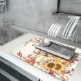 thumbnail image 5 of Autumn Pumpkin Dish Drying Mat 18x24 Inches, Fall Leaves Harvest Thanksgiving Absorbent Dishes Drainer Pad Kitchen Counter Protector Coffee Bar Sink Countertops Decor, 5 of 6