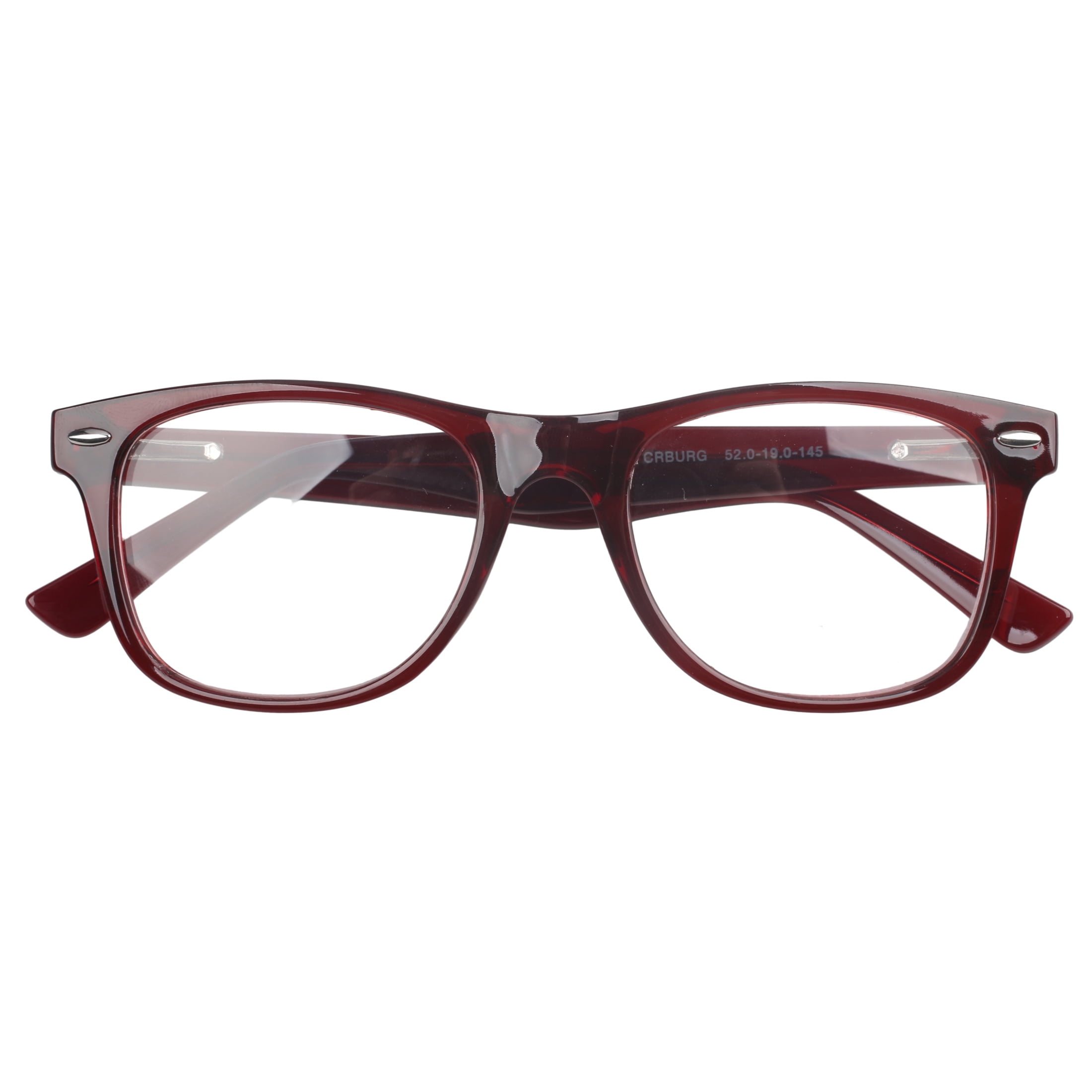 Mens M America Clarkson Rx'able Eyeglasses, Plastic, Square, Burgundy Crystal, 1 Pair