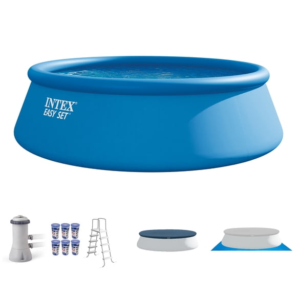 Intex 15' x 48" Easy Set Above Ground Swimming Pool Kit w/ 6 Replacement Filters
