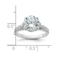thumbnail image 2 of 925 Sterling Silver Rhodium Plated 9mm Cubic Zirconia Ring Size 6 Ring for Women, 2 of 2