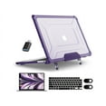 thumbnail image 1 of Étui pour MacBook Air 15 Pouces 2024 2023 Modèle A3114 A2941 avec Puce M3/M2 et Touch ID, Étui Rigide pour Portable avec Béquille Pliable, Peau de Clavier, Protecteur d'Écran, Couvercle pour Appareil Photo, Adaptateur USB‐C, 1 of 7