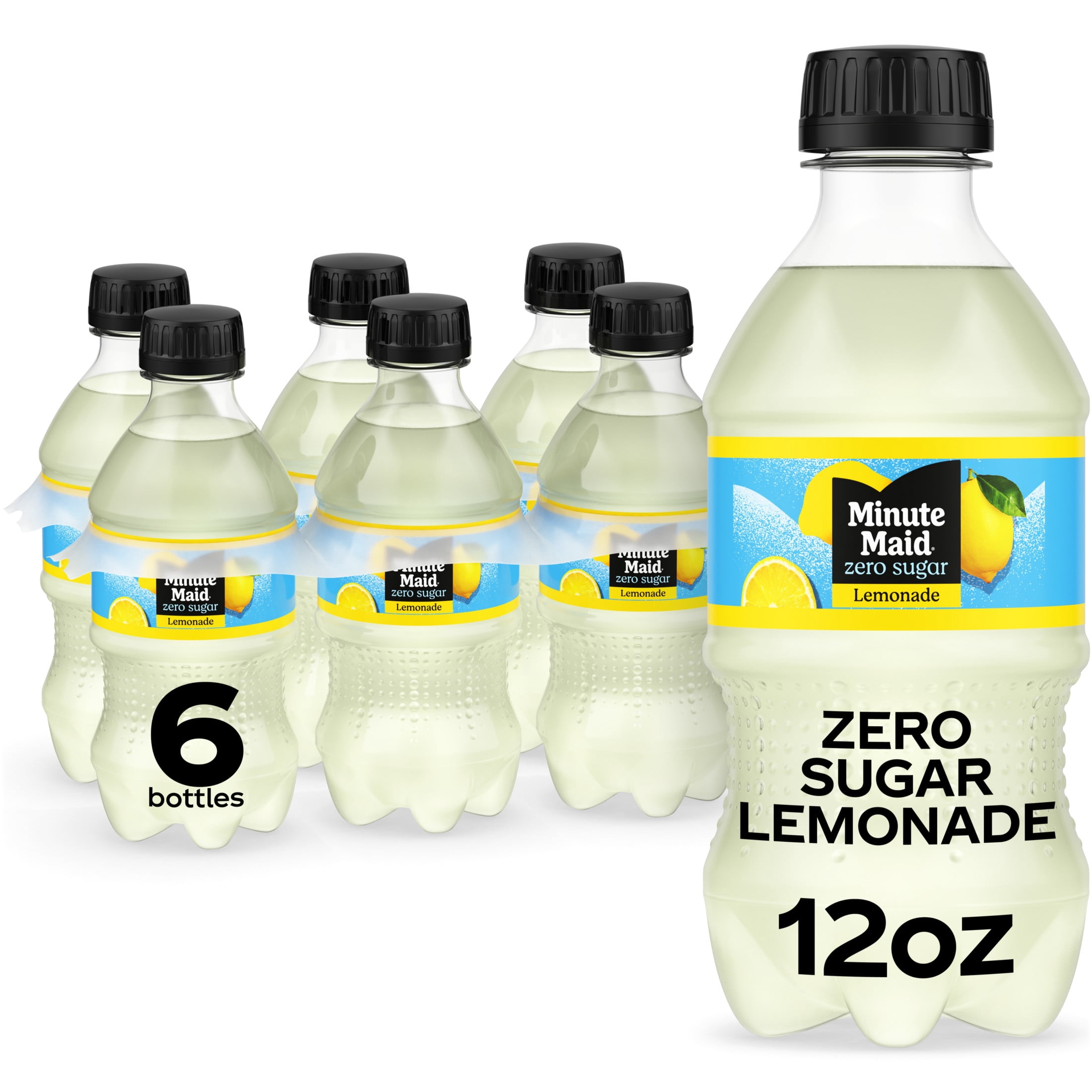 (2 pack) Minute Maid Zero Sugar Lemonade Bottles, 12 fl oz, 6 Pack