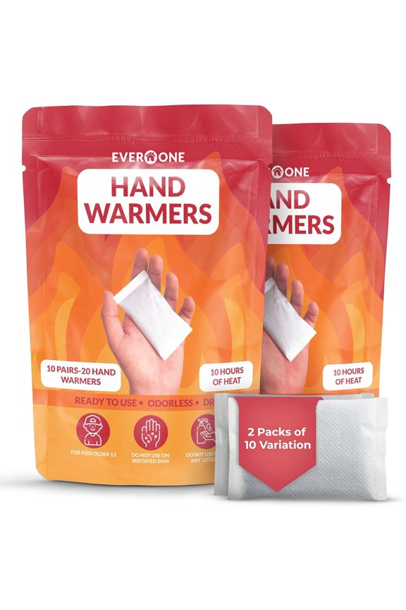 (2 pack) Hand Warmers - Long-Lasting, Safe, Natural, Odorless Air-Activated Warmers - Up to 10 Hours of Heat - 10 Pairs
