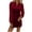 Wine, variant on Ashirexll Flowy Dresses for Women, Womens Summer Dresses, Fashion Solid Color Long Sleeve Round Neck Bohemian Maxi Dress