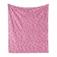 thumbnail image 1 of Romantic Soft Flannel Fleece Blanket, Print of Heart Candies Celebrating Romance Girls Love Vintage Teenage Style, Cozy Plush for Indoor and Outdoor Use, 60" x 80", Pink and Magenta, by Ambesonne, 1 of 5