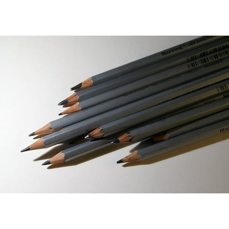 Canvas Print Art Grey Graphite Pencils Used Stretched Canvas 10 x (Best Pencil To Use On Canvas)