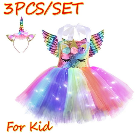 

Girls Dress for Party Princess Costume Cosplay Wedding Gown Birthday Pageant Dresses 3Pcs/Set