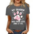 thumbnail image 1 of YDLCAFD T-Shirts Col en V pour Femmes, Packages, Mode Décontractée, Manches Courtes, Col Rond, T-Shirt Ample, Blouse, 1 of 4