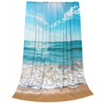thumbnail image 2 of Balery Sunny Ocean Waves Manta de Felpa Suave y Acogedora – Cobija de Franela Aterciopelada para Cama, Lavable y Cálida para Sofá, Mascotas, Transpirable-40"x30", 2 of 7