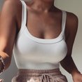 thumbnail image 3 of Neinkie Women's Basic Sleeveless High Neck Racerback Fitted Ribbed Knit Tank Tops Halter Bodysuits, 3 of 7