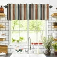 thumbnail image 3 of Vintage Stripes Valances for Windows Brown Orange Blue Striped Retro Lines Rod Pocket Curtain Valance Window Treatment Short Curtains for Kitchen Living Room, 42"x12", 3 of 5