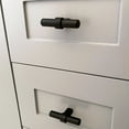 thumbnail image 3 of Alpine Hardware Solid Euro Style Bar Handle Pull | 5Pack ~2 1/4" Length | Heavy Stainless Steel Banded T-Knob Pull with a Matte Black Finish | Cabinet Hardware, 3 of 5